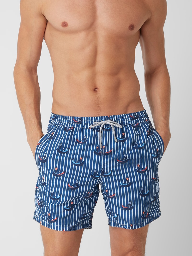 Badehose mit Allover-Muster in marineblau