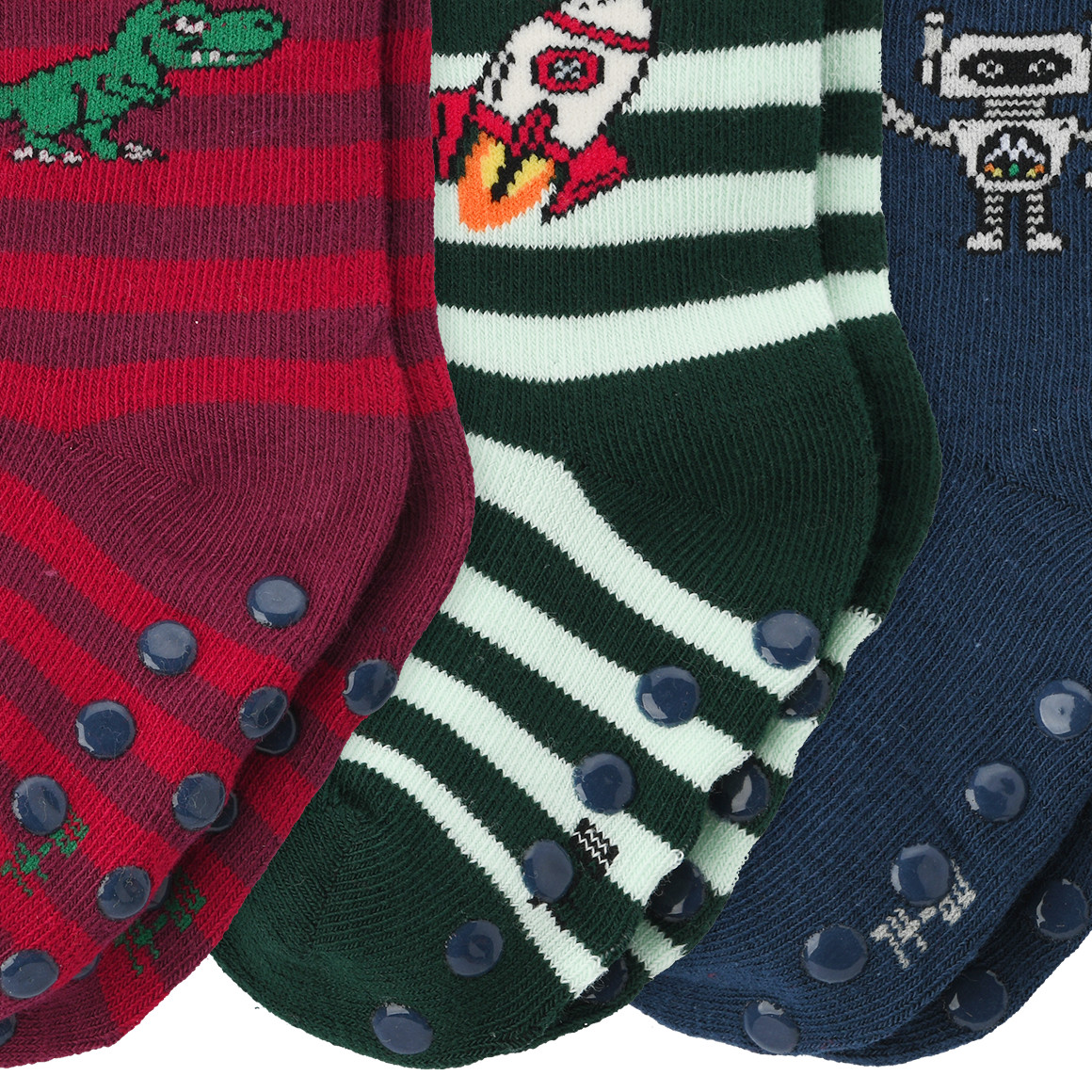 3 Paar Baby Stoppersocken mit Bio-Baumwolle