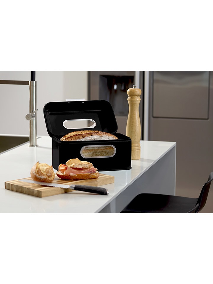 Echtwerk Brotkasten in Schwarz - (B)30 x (H)16,5 x (T)20 cm günstig kaufen onesize
