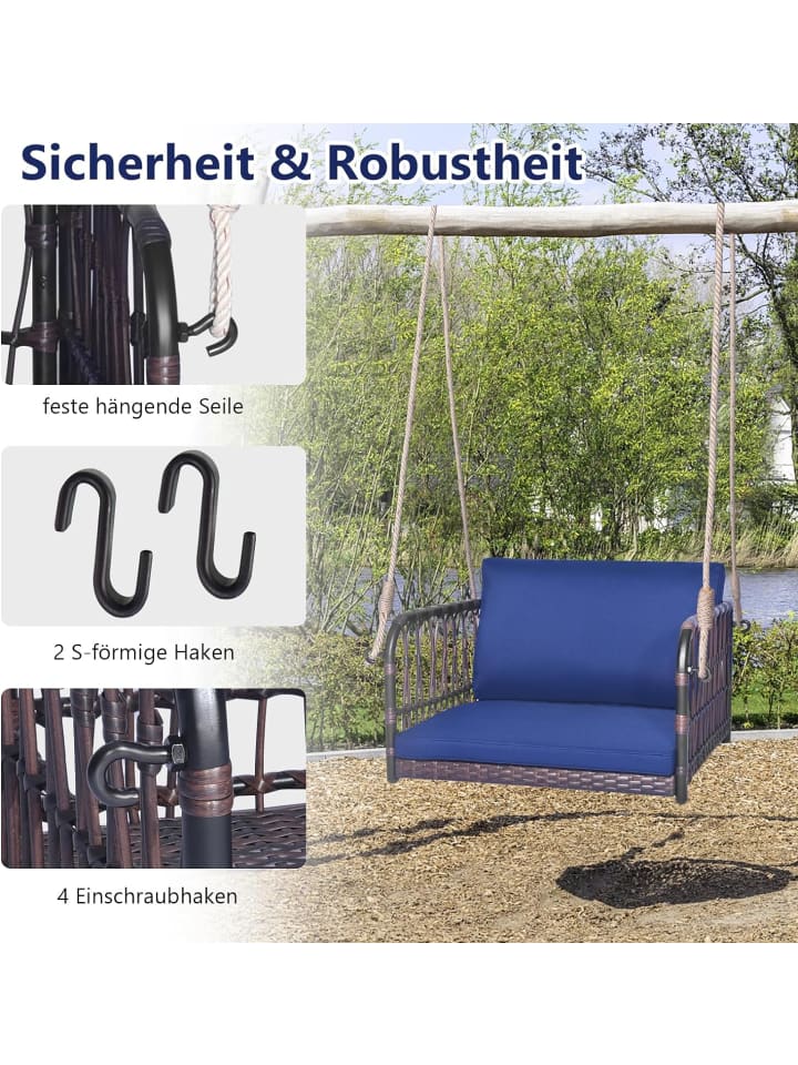 COSTWAY Hängesessel 180kg belastbar in Blau günstig kaufen onesize