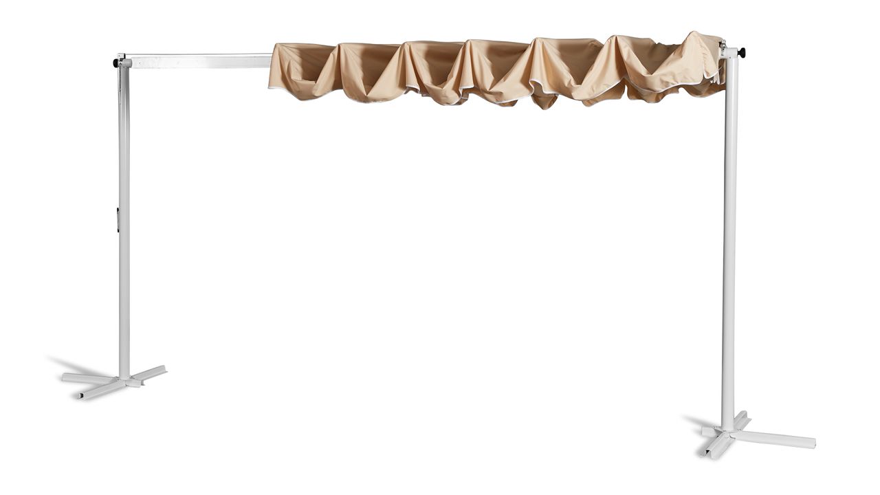 Grasekamp Standmarkise Dubai Beige 375 x 225 cm mit Schutzhülle Terrassenüberdachung Raffmarkise Mobile Markise Ziehharmonika