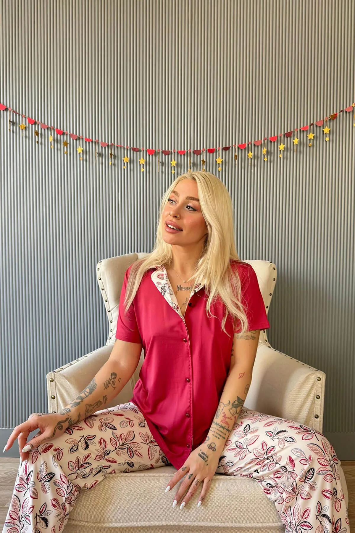 Pijamaevi  Pyjama set - Bordeaux - Print