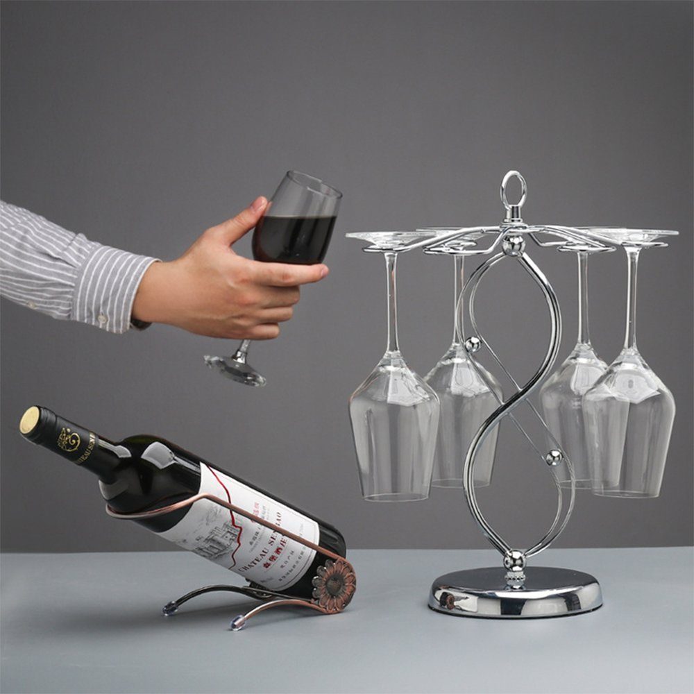 Zimtky Gläserhalter Wein- und Glasständer, stilvoll und platzsparend, 37 cm Höhe