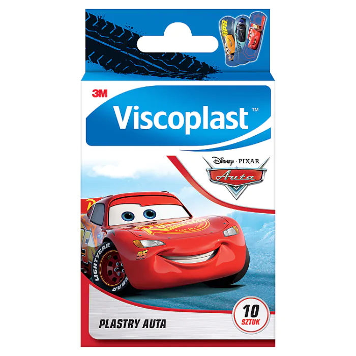 Curativos Viscoplast Cars para crianças, 7,2 x 2,5 cm