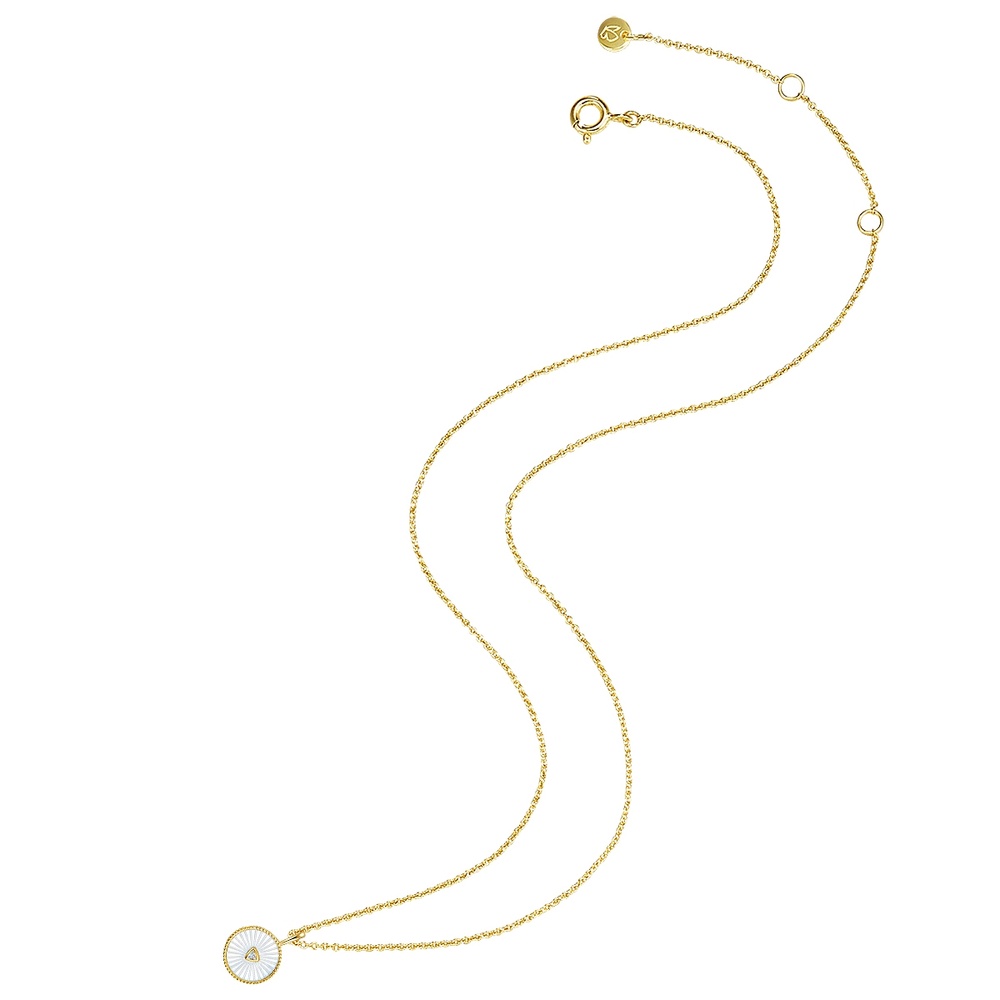 Glanzstücke München Collier en argent Argent sterling Oxyde de zirconium (CZ) Nacre en Or jaune collier