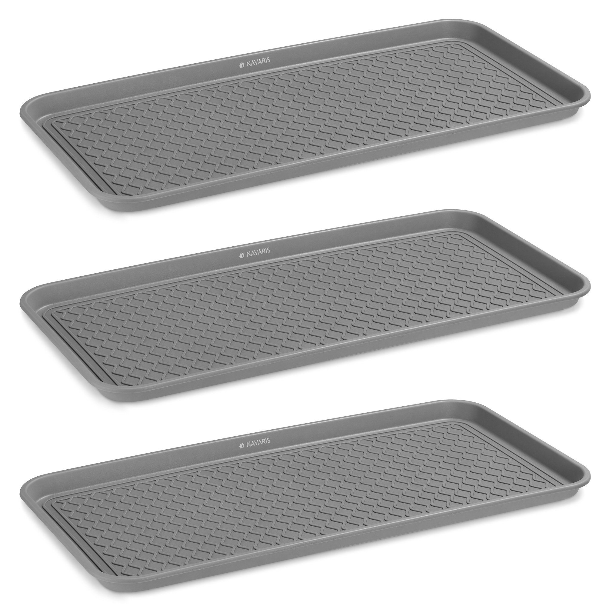 Navaris Schuhabtropfschale Schuhabtropfschale 3er Set mit erhöhtem Rand - Abtropfschale
