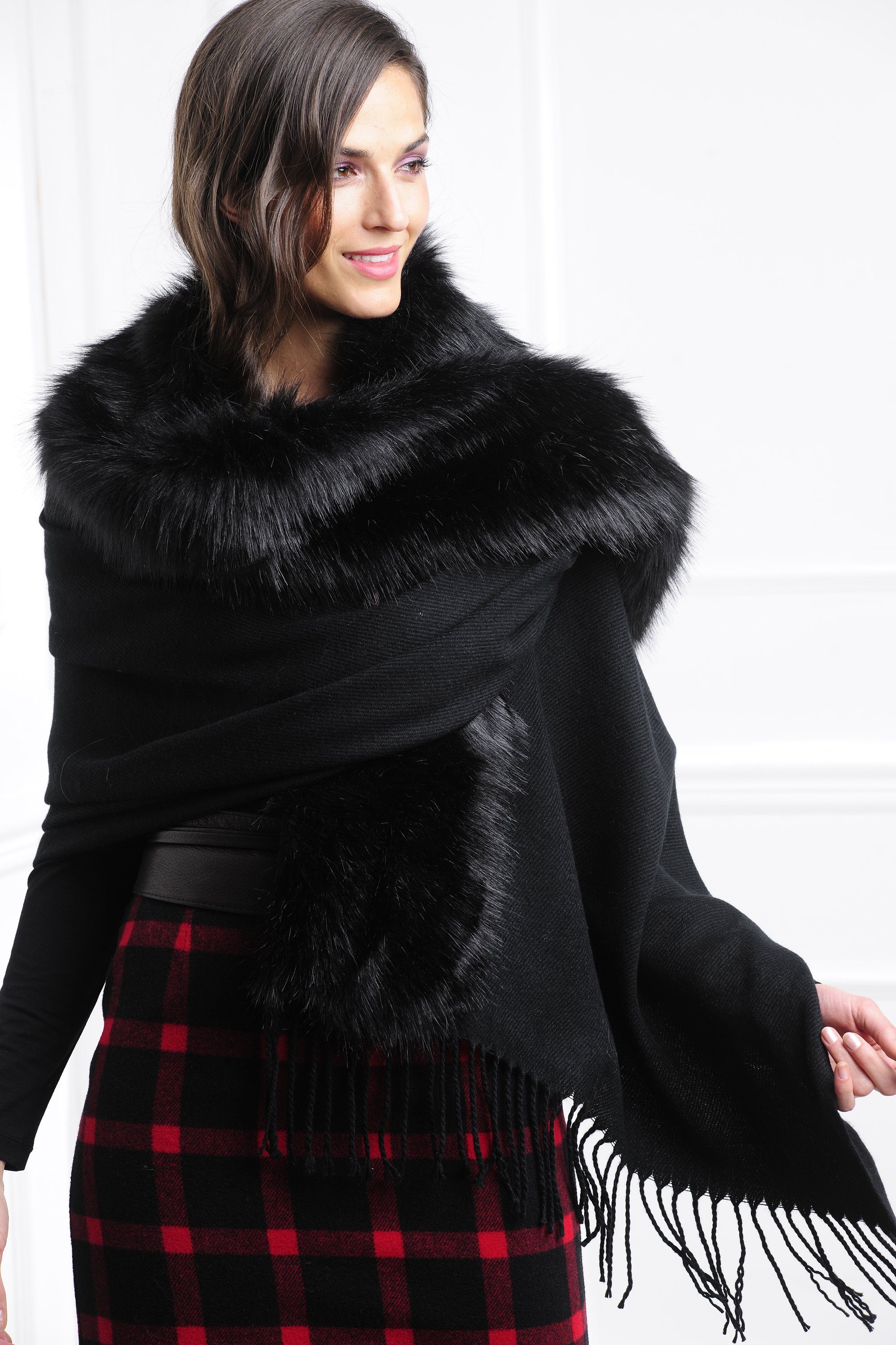 COLLEZIONE ALESSANDRO XXL-Schal Elegant, (1-St), Poncho aus weichem Stoff
