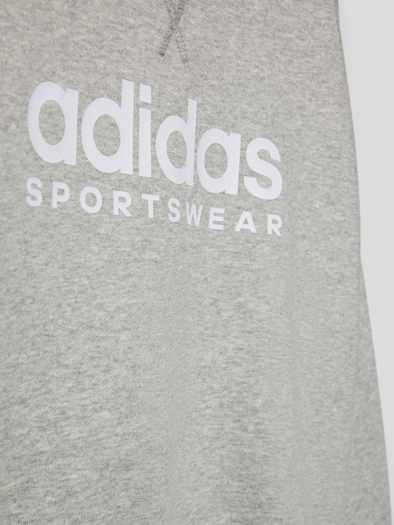 Sweatshirt mit Label-Print in mittelgrau meliert