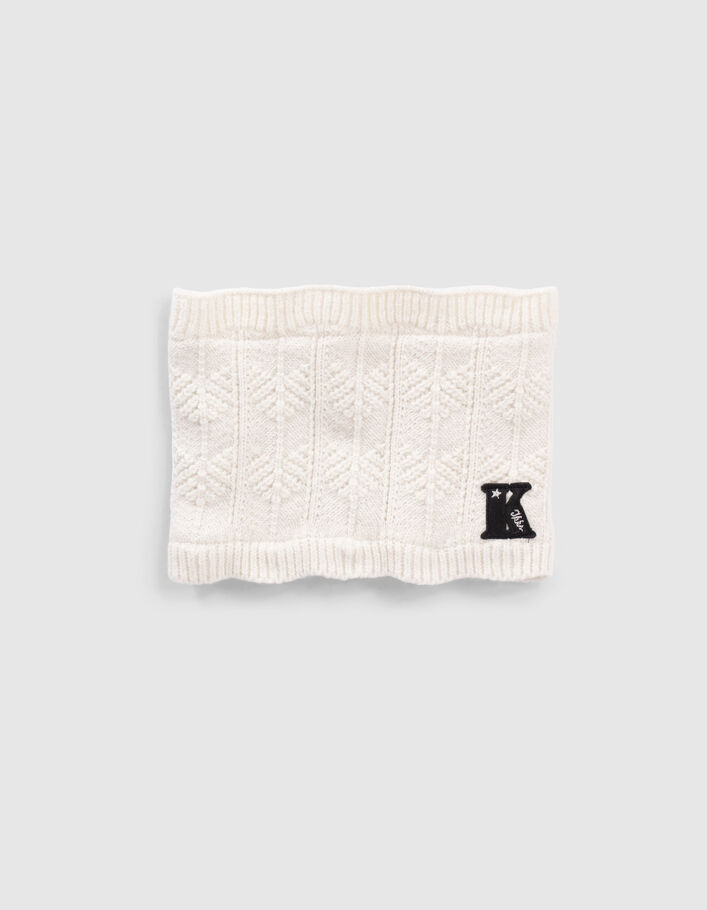 Snood blanc cassé tricot lurex fille