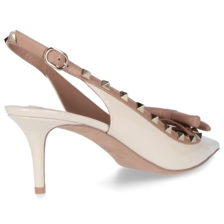 Valentino Garavani - Slingpumps ROCKSTUD Lackleder - weiß