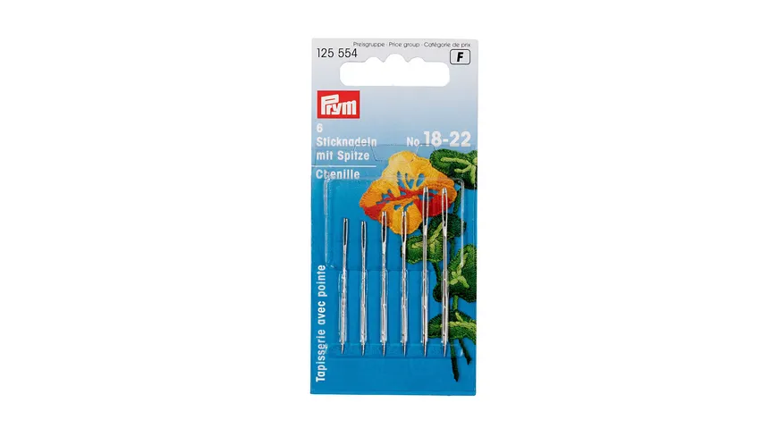 Prym Sticknadeln mit Spitze ST 18-22 silberfarbig