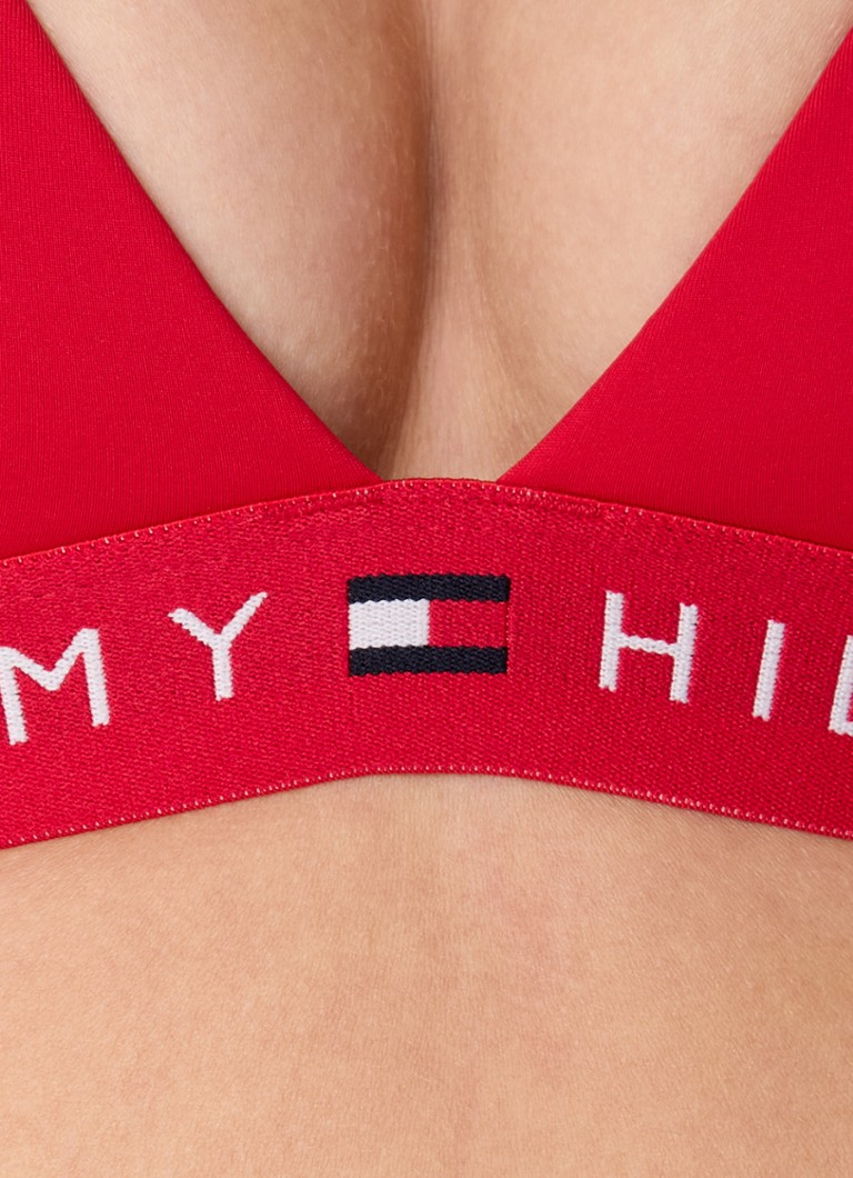 Tommy Hilfigerin topattu kolmiomainen bikiniyläosa logonauhalla