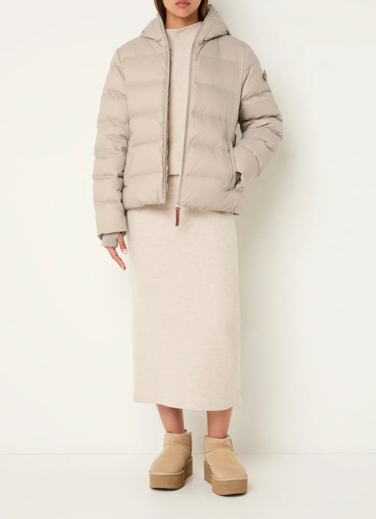 Moscow Ogmunda quilted jacket with down filling and imitation fur