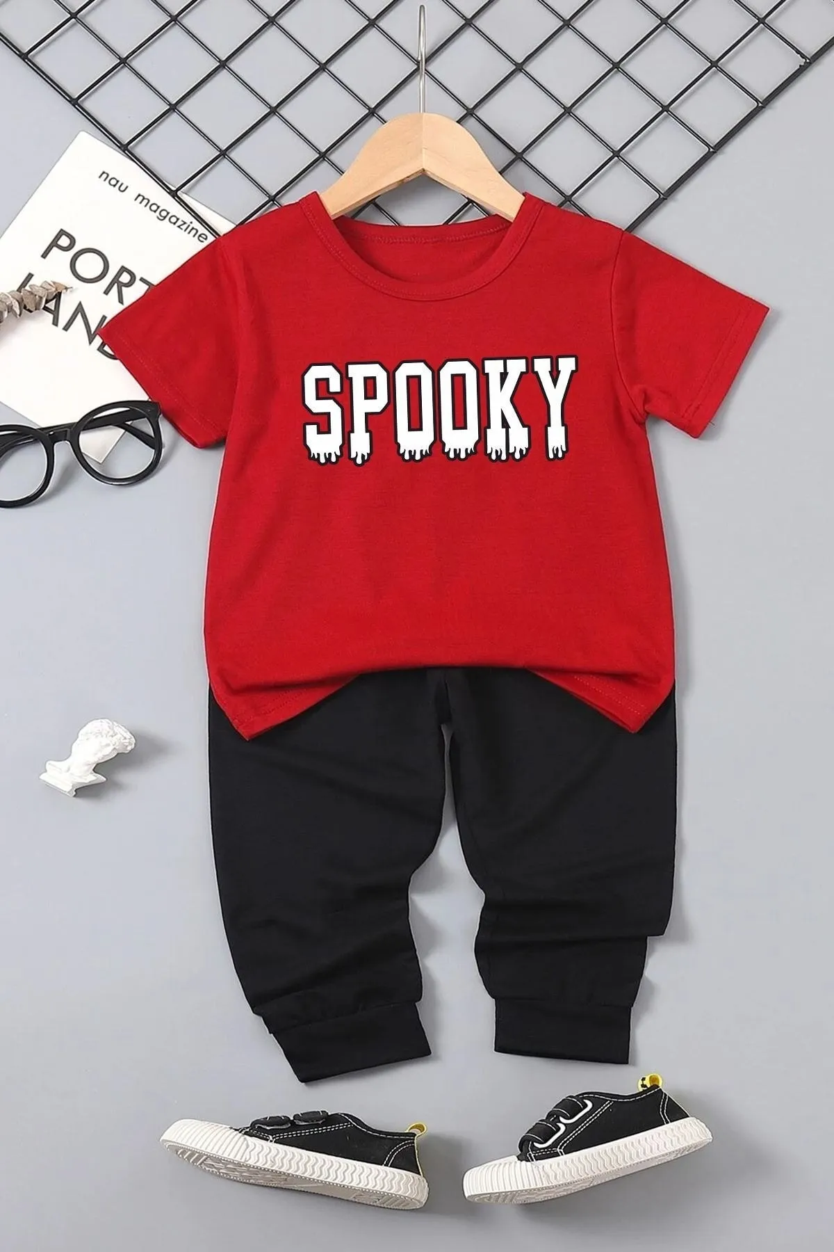 uyguntarz  Spooky Bottom – Top-Trainingsanzug-Set für Kinder