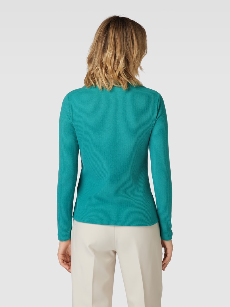 Longsleeve in Ripp-Optik in petrol