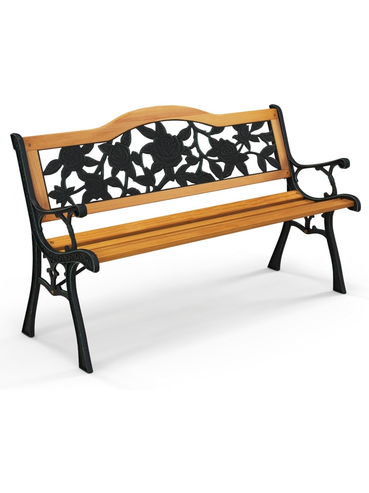 COSTWAY Gartenbank 126 x 52 x 74 cm in Beige günstig kaufen onesize