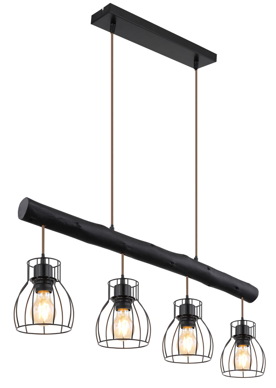 Globo Lighting - MINA - Hängeleuchte Metall schwarz matt, 4x E27
