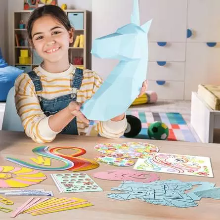 Bastelset DIY Paper Art Blumen & Einhörner - Bastelset für Kinder ab 8 Jahren