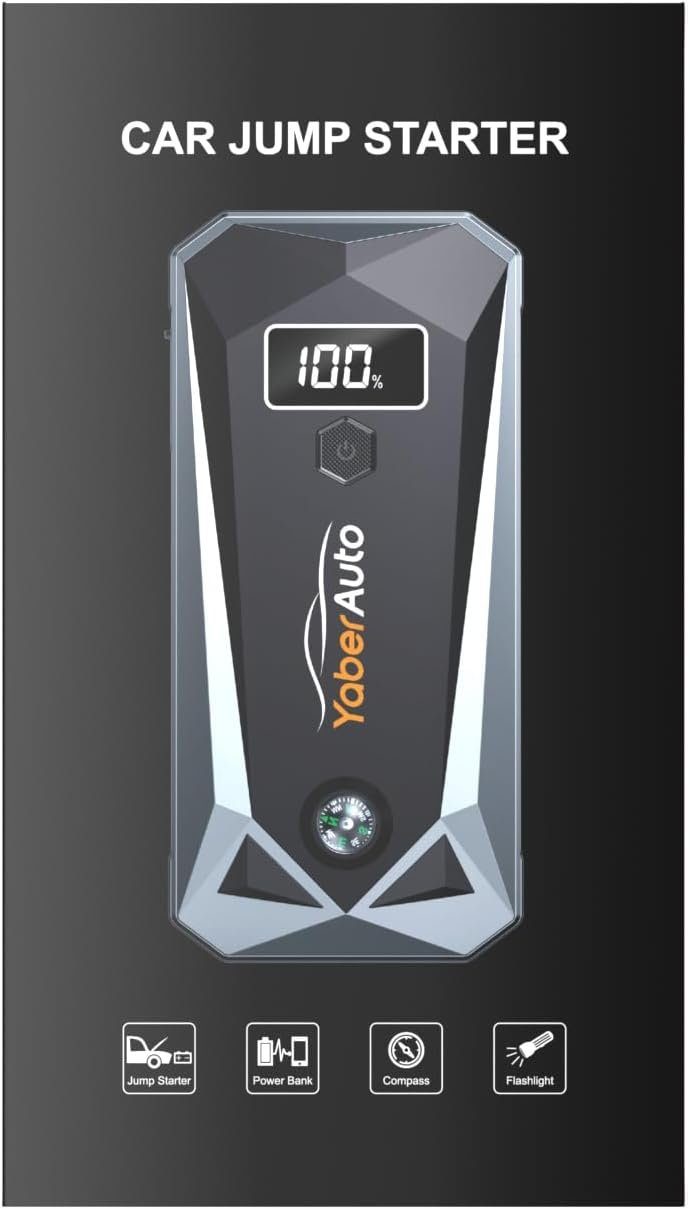 Yaber Starthilfegerät, Starthilfe Powerbank 3000A Spitzenstrom 21800mAh