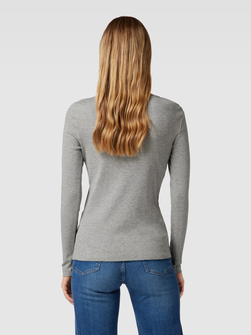 Longsleeve mit Rundhalsausschnitt in silber meliert
