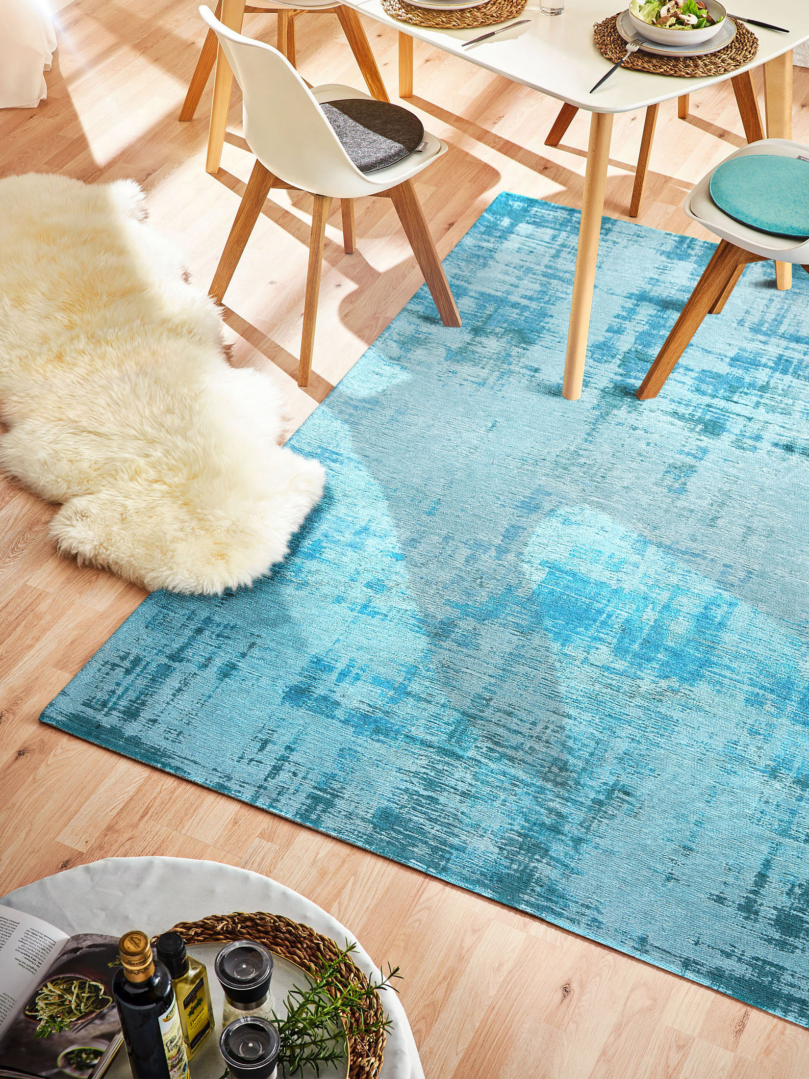 Treviso Vintage-Teppich, Aqua