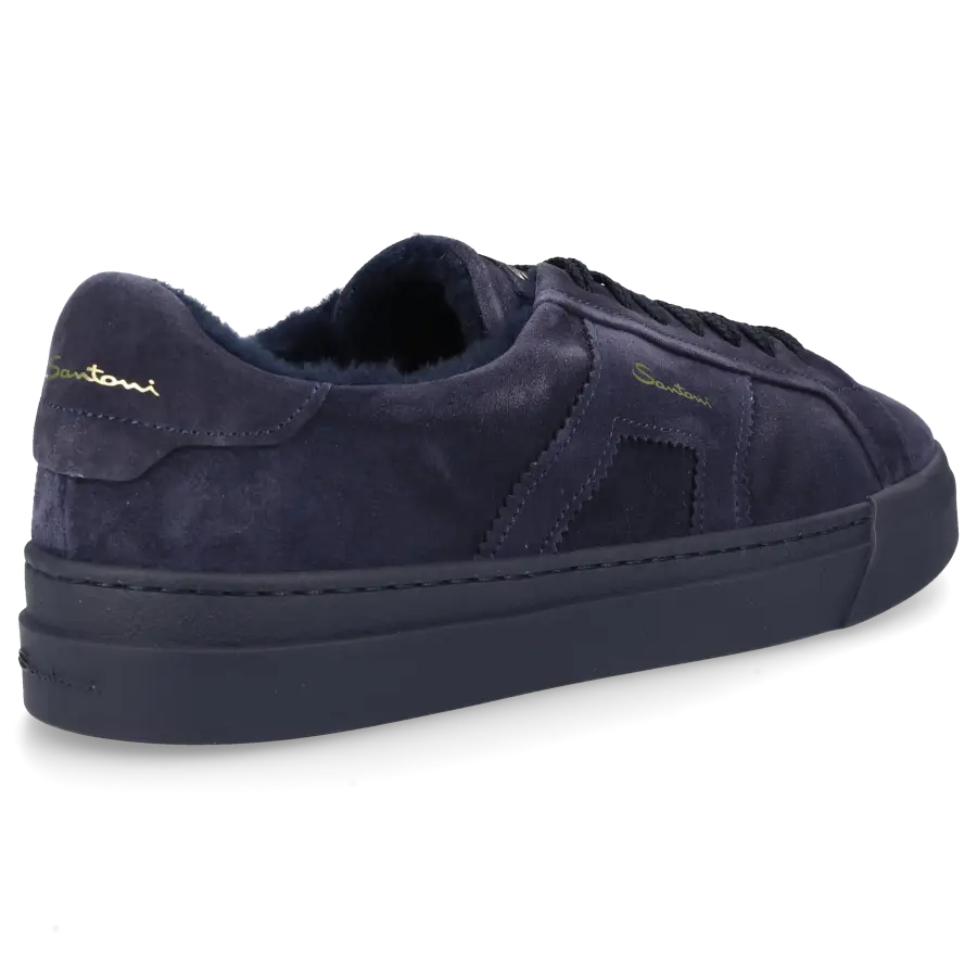 Santoni - Sneaker low 21870 Veloursleder - blau