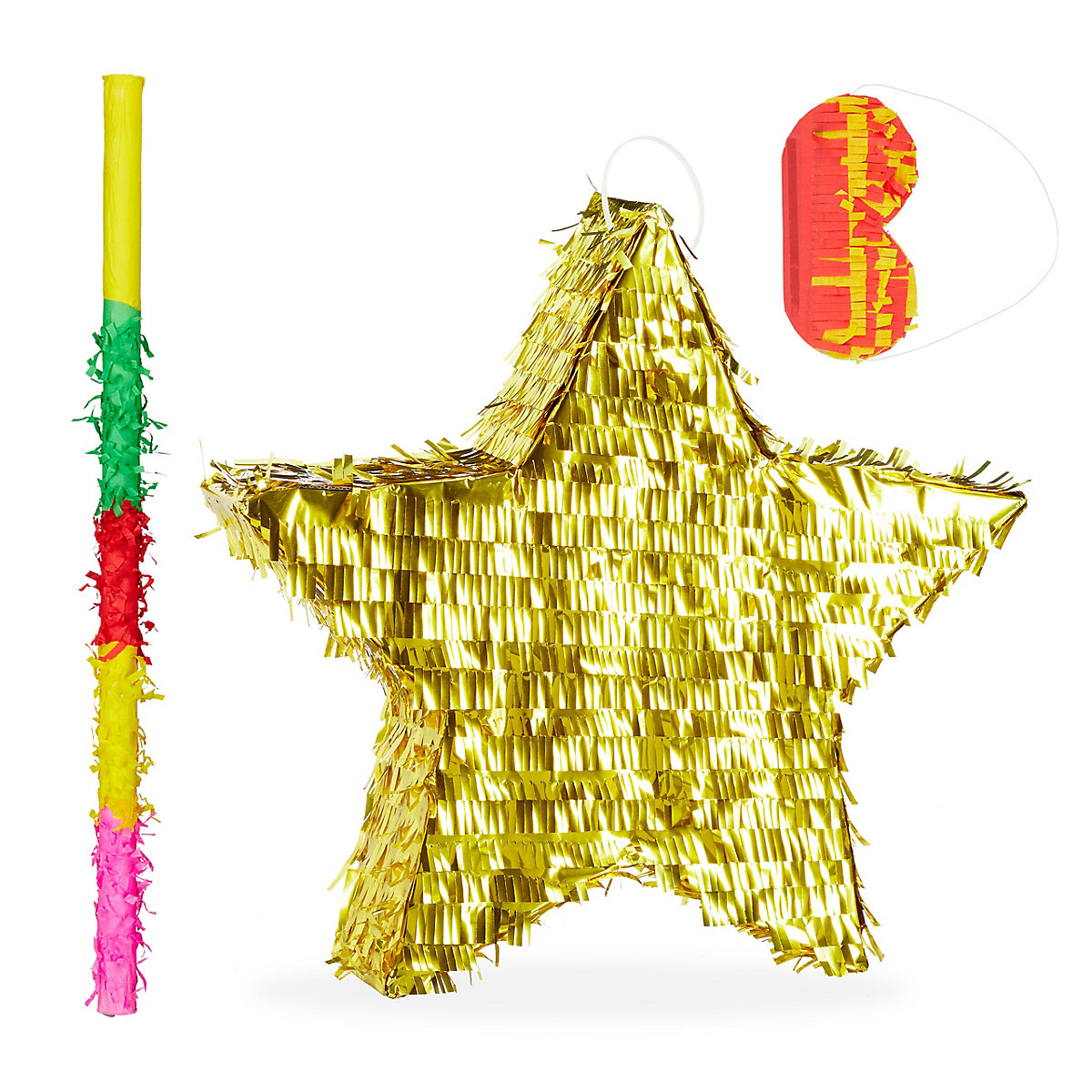 3 tlg. Pinata Set Stern