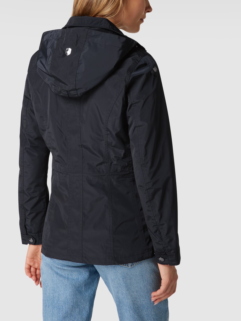 Funktionsjacke mit Knopfleiste in marineblau