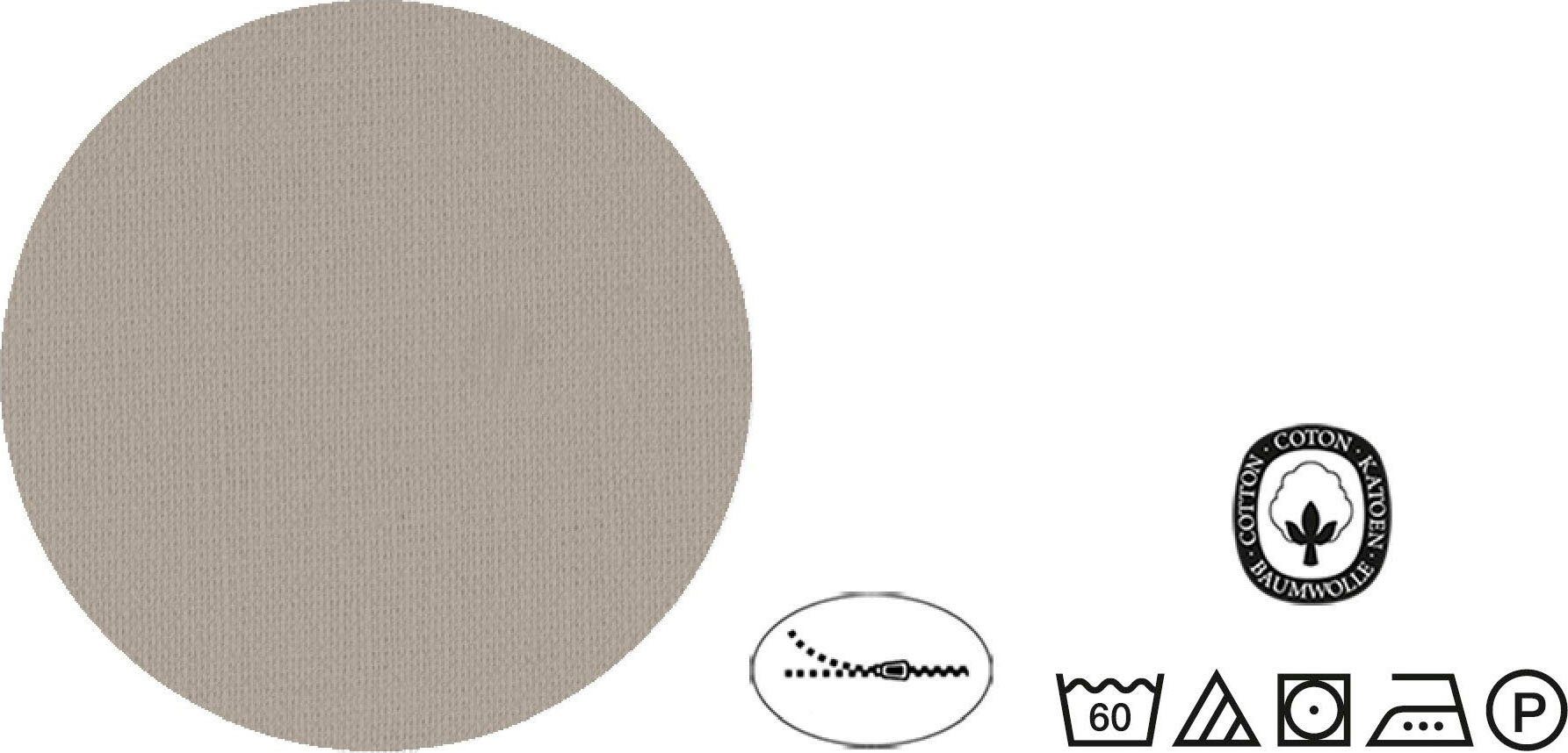 Wendebettwäsche Alma in Gr. 135x200, 155x220 oder 200x200 cm, Biberna, Linon, 2 teilig, Bettwäsche aus Baumwolle, Reißverschluss, Bettwäsche mit Wendeoptik