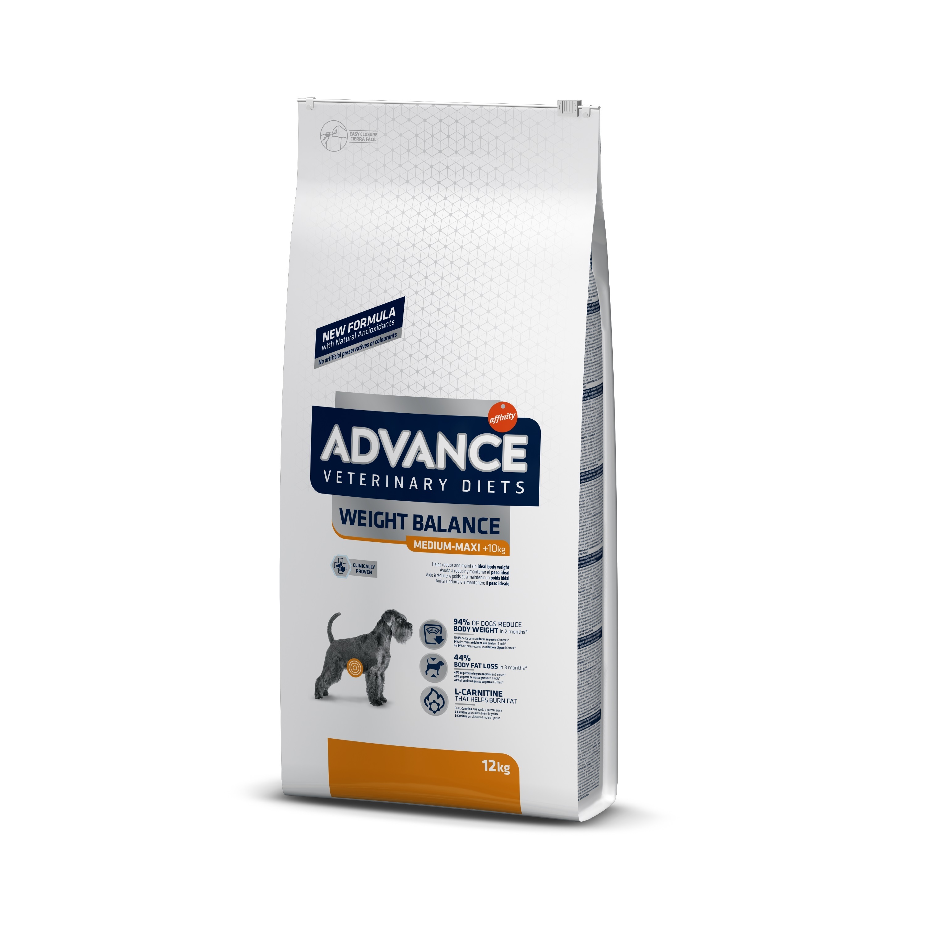ADVANCE Hundetrockenfutter ADVANCE Affinity Veterinary Diets Weight Balance Medium-Maxi - Kroketten für übergewichtige Hunde 12kg