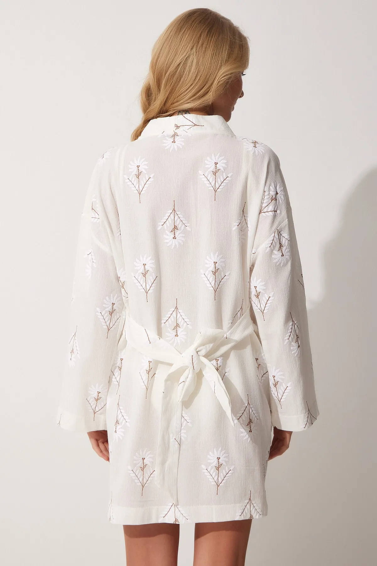 Happiness İstanbul  Kimono & Kaftan - Ecru - Regular Fit