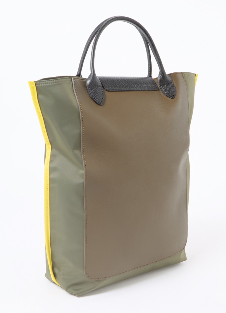 Geantă Longchamp Cabas M cu detalii din piele