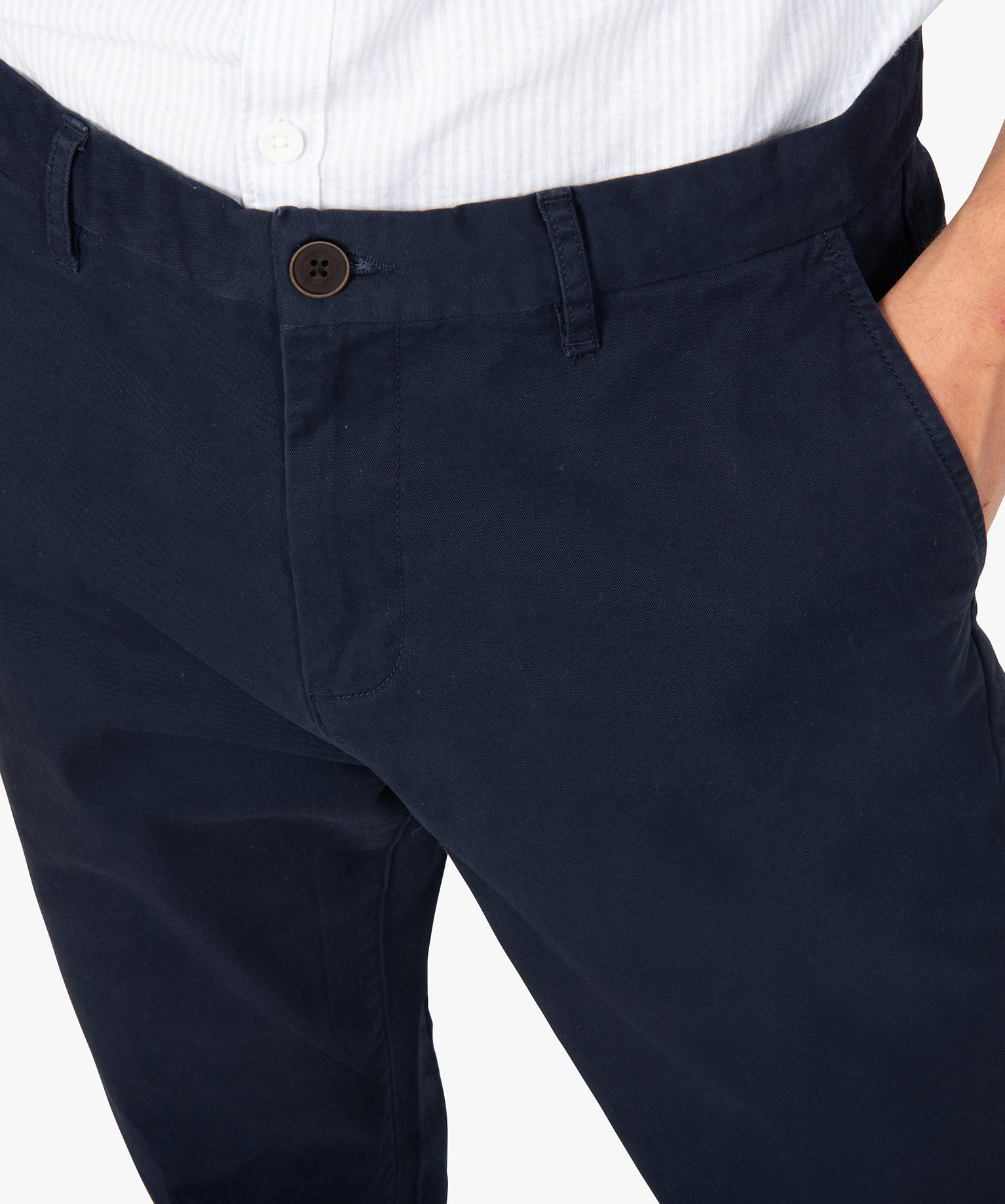 Pantalon chino en coton stretch homme bleu | GEMO