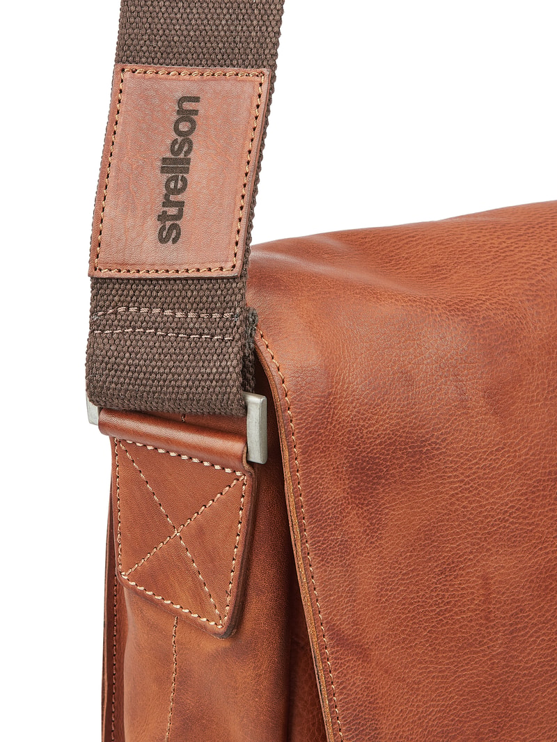 Messenger Bag aus Leder in cognac