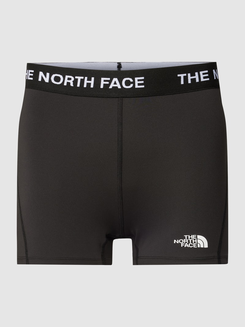 Shorts mit elastischem Logo-Bund in schwarz