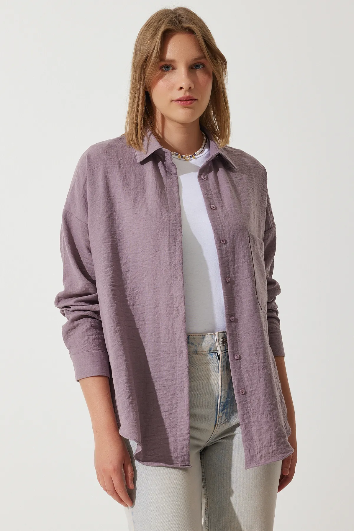 Happiness İstanbul  Hemd - Lila - Oversized
