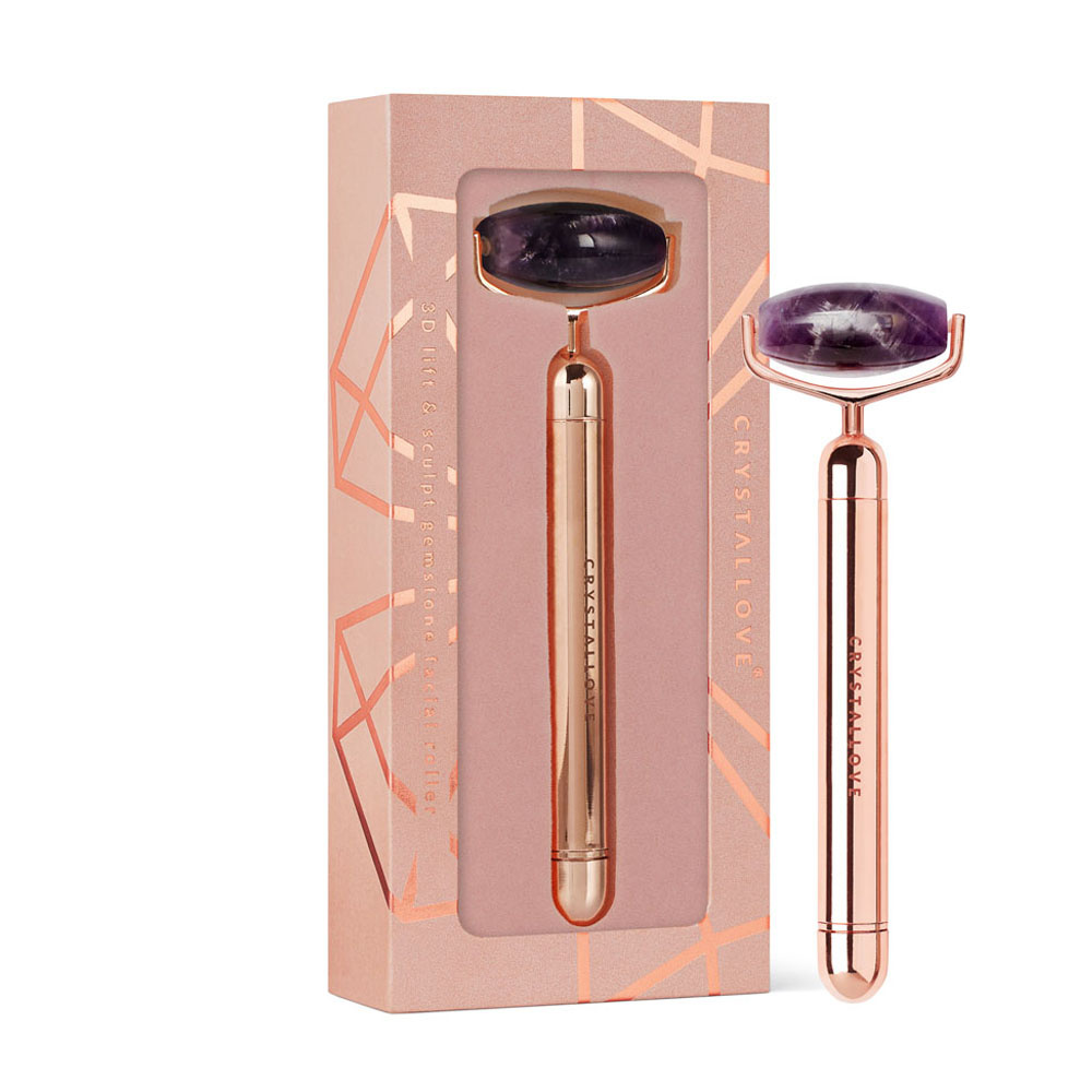 crystallove CRYSTALLOVE Vibrating amethyst roller