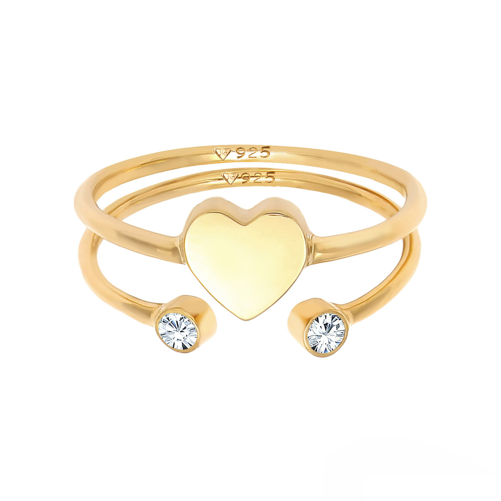 Elli Elli Bague Bague à empiler en cristal pour dames, sertie d'argent 925 Bague