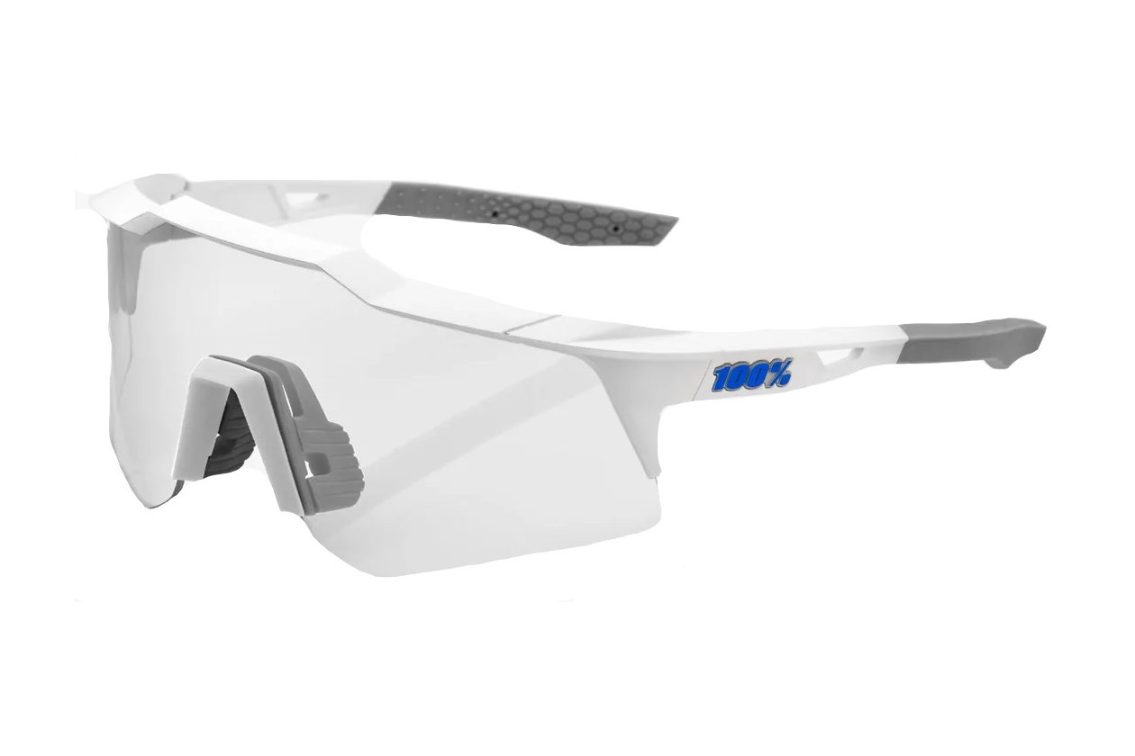 100 Percent Speedcraft XS Matte White / Blue Multilayer Mirror