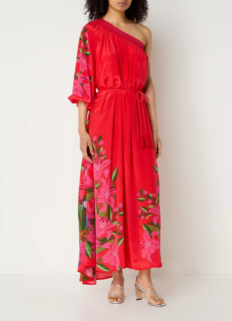 Rochie maxi asimetrică cu imprimeu floral Farm Rio pentru vară