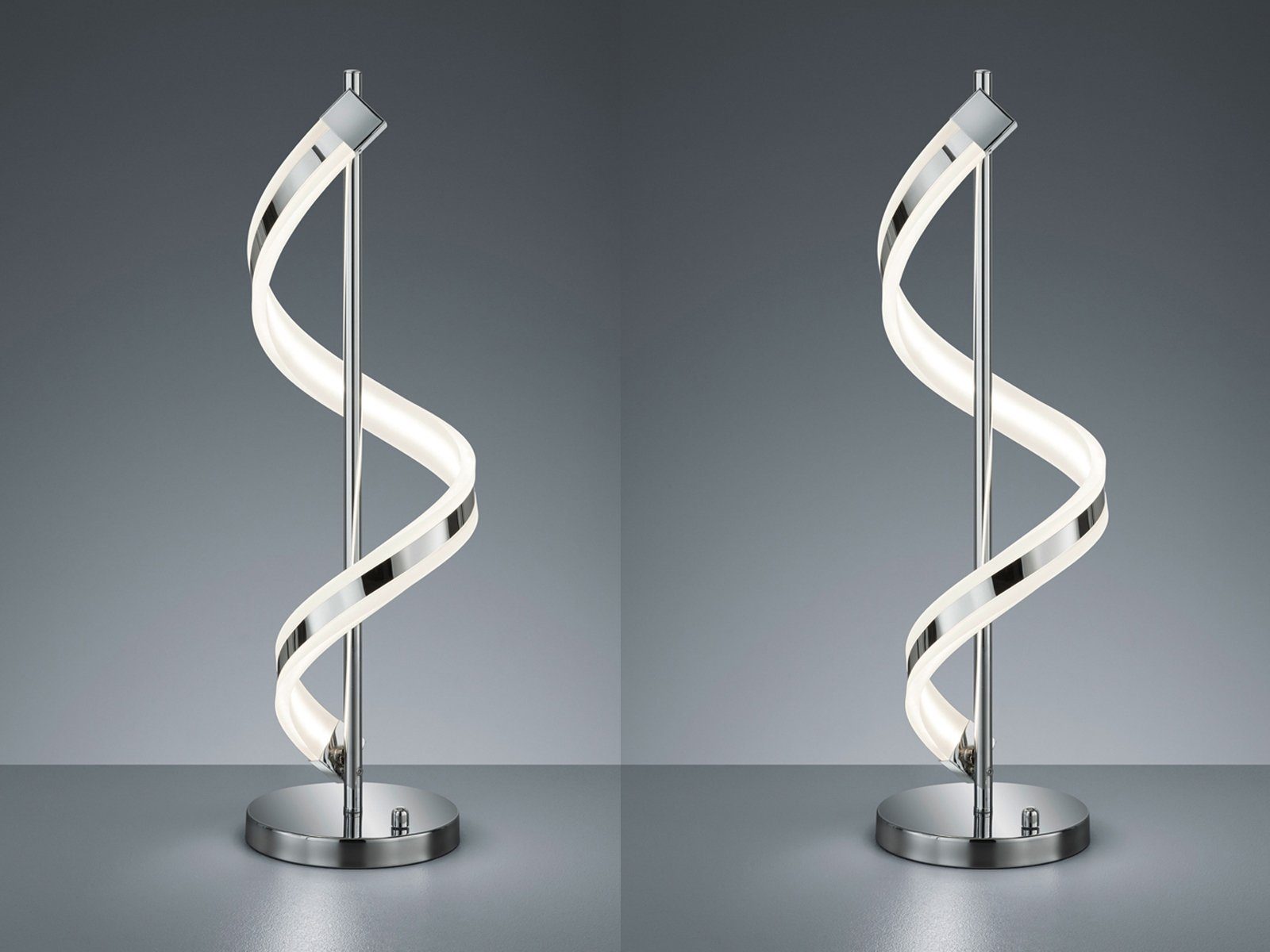 meineWunschleuchte LED Tischleuchte, Dimmer, LED fest integriert, Warmweiß, 2er Set groß-e ausgefallene Designer-lampen Spiral-lampe, Höhe 63cm