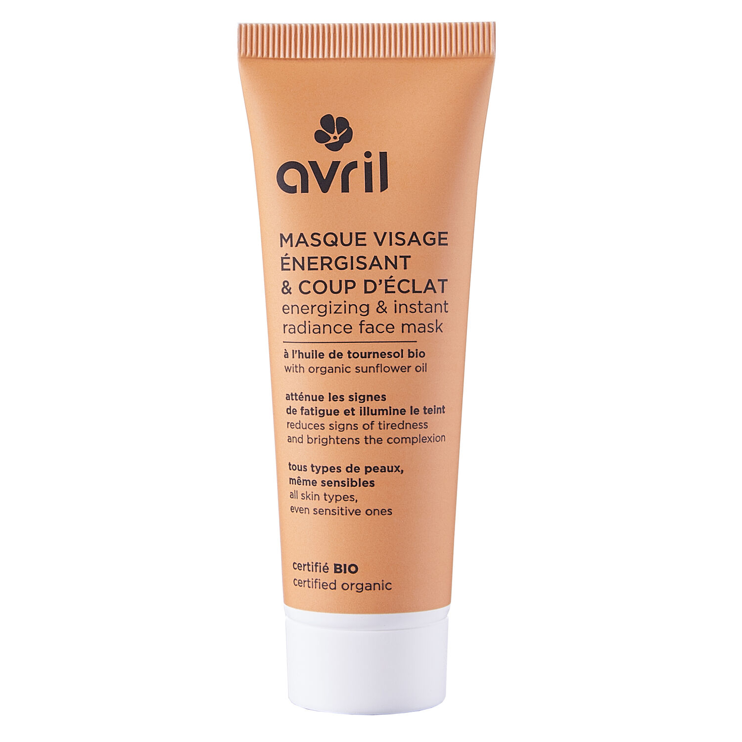 Avril Masque visage énergisant & coup d'éclat Certifié bio