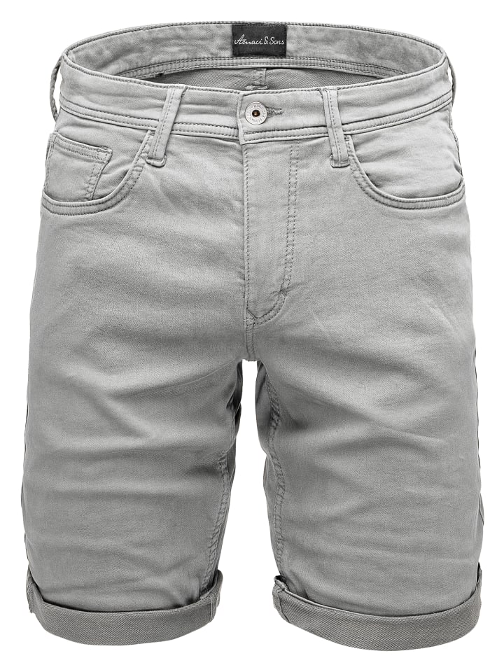 Amaci&Sons Jeansshorts CHEVIOT in Hellgrau günstig kaufen