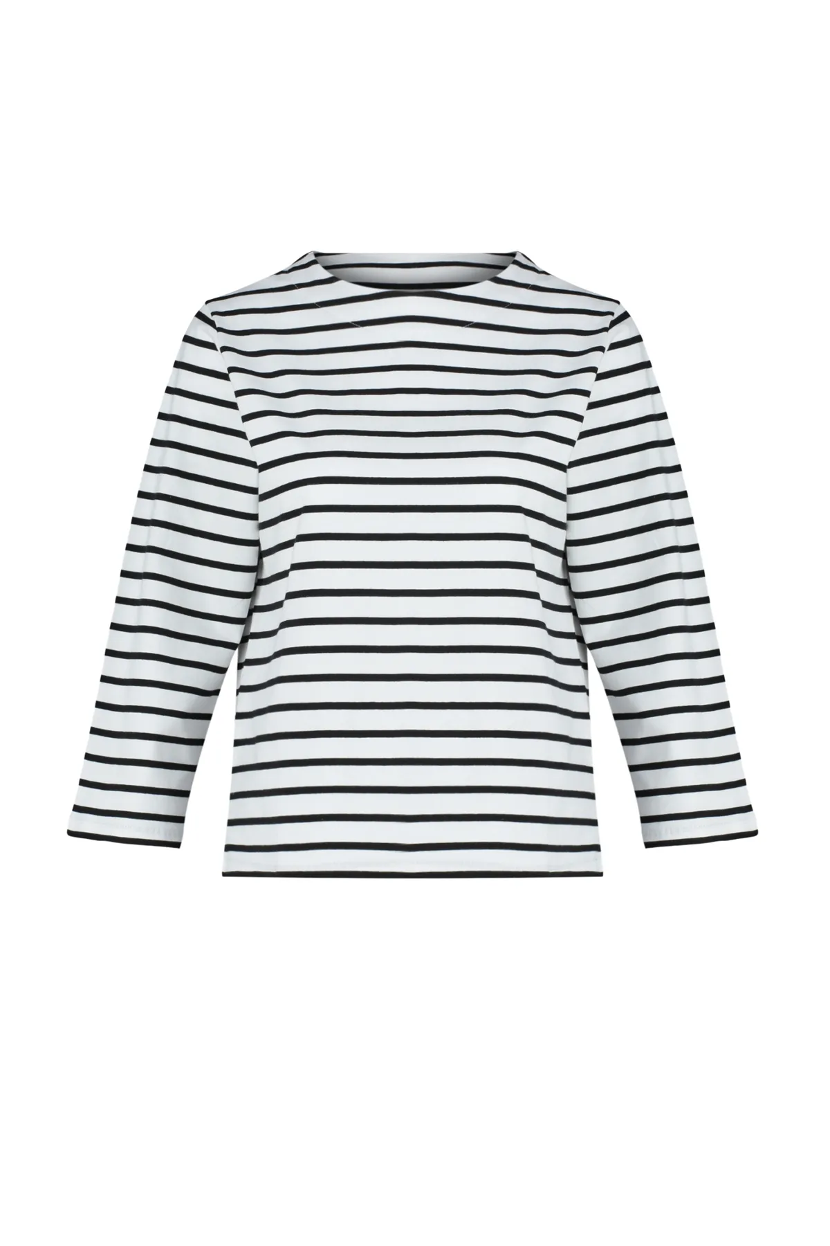 Trendyol Modest  Ecru-normale gestreifte Stricktunika aus Single-Jersey-Baumwolle und Lycra TCTSS24UK00029
