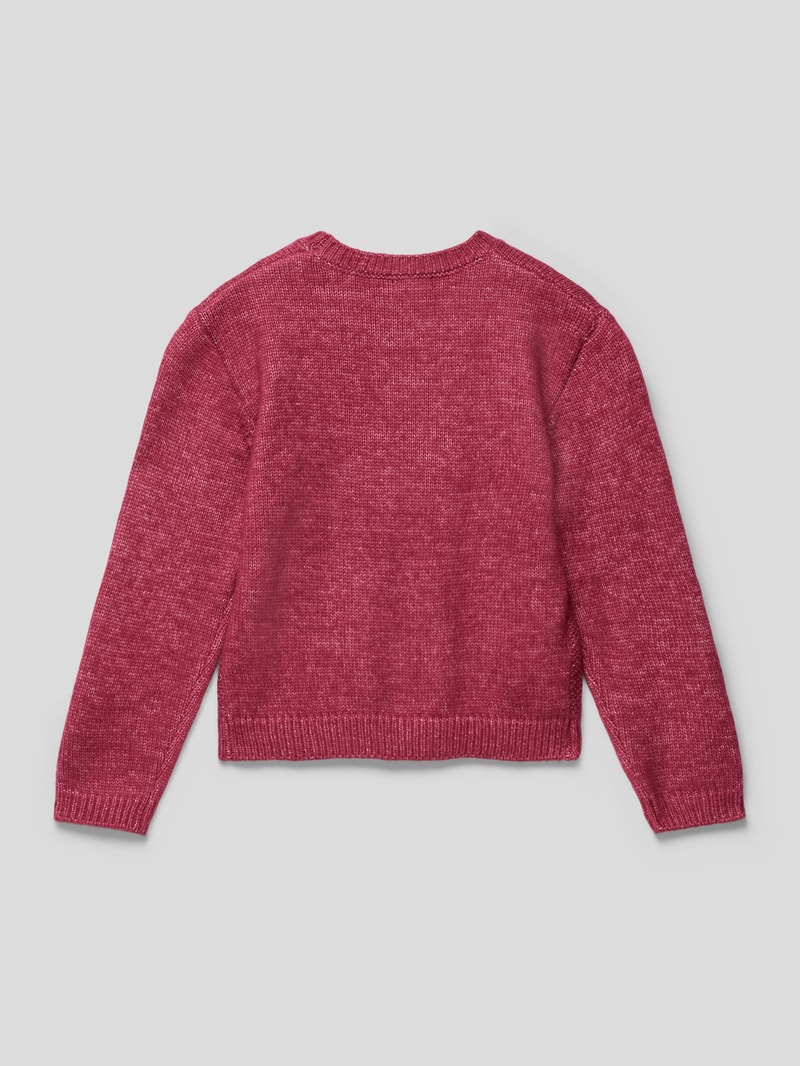Strickpullover mit floralem Muster in pink