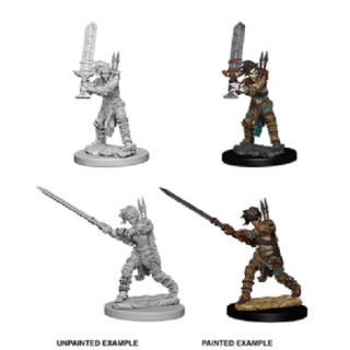 Female Human Barbarian: Pathfinder Deep Cuts Unpainted Minis