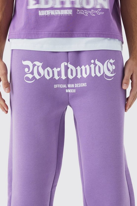 Jogginghose mit Worldwide-Print und geteiltem Saum