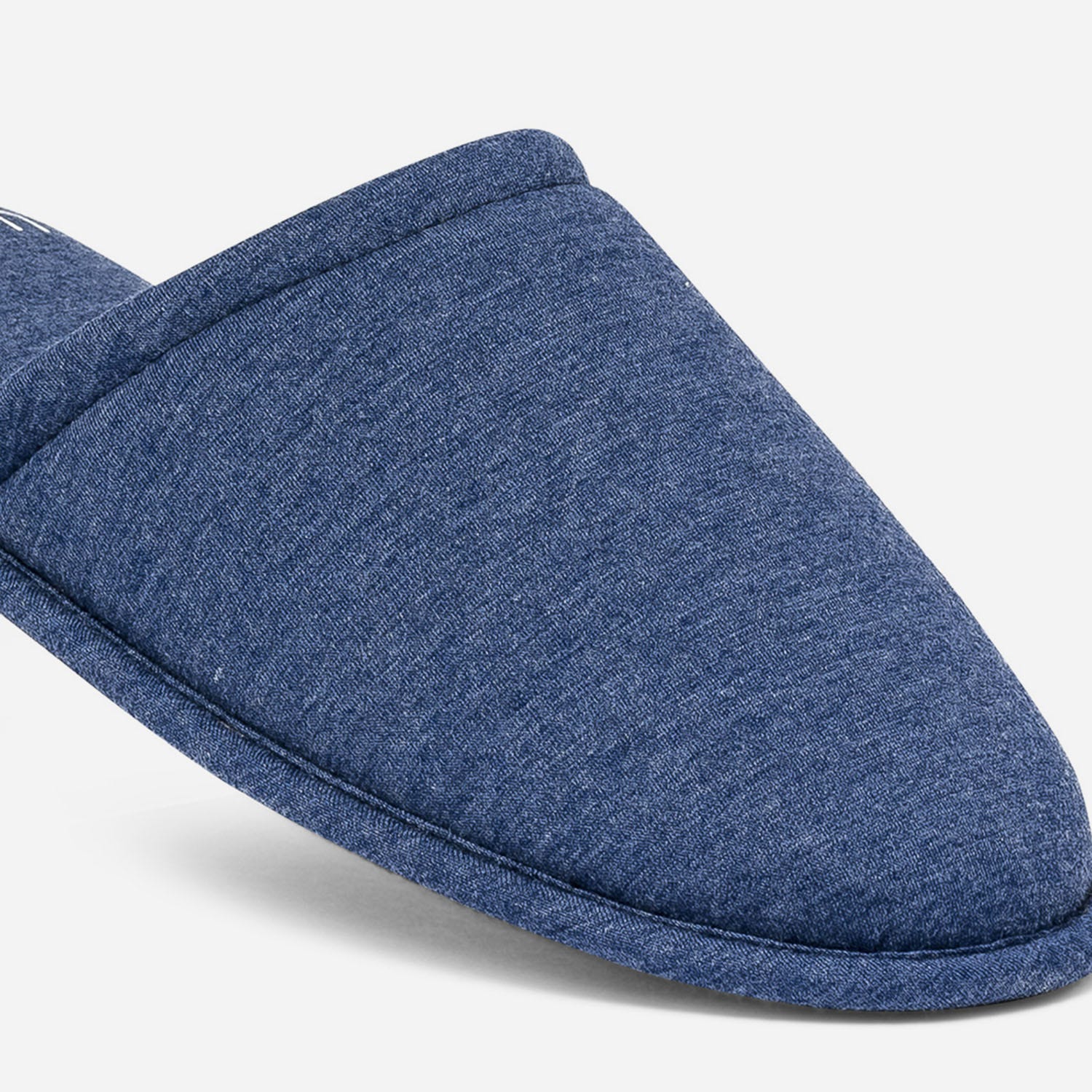 Chausson-mule bleu en textile