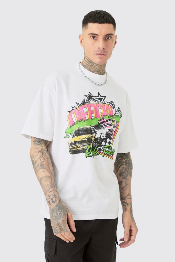 Tall Oversize T-Shirt mit Neon Print