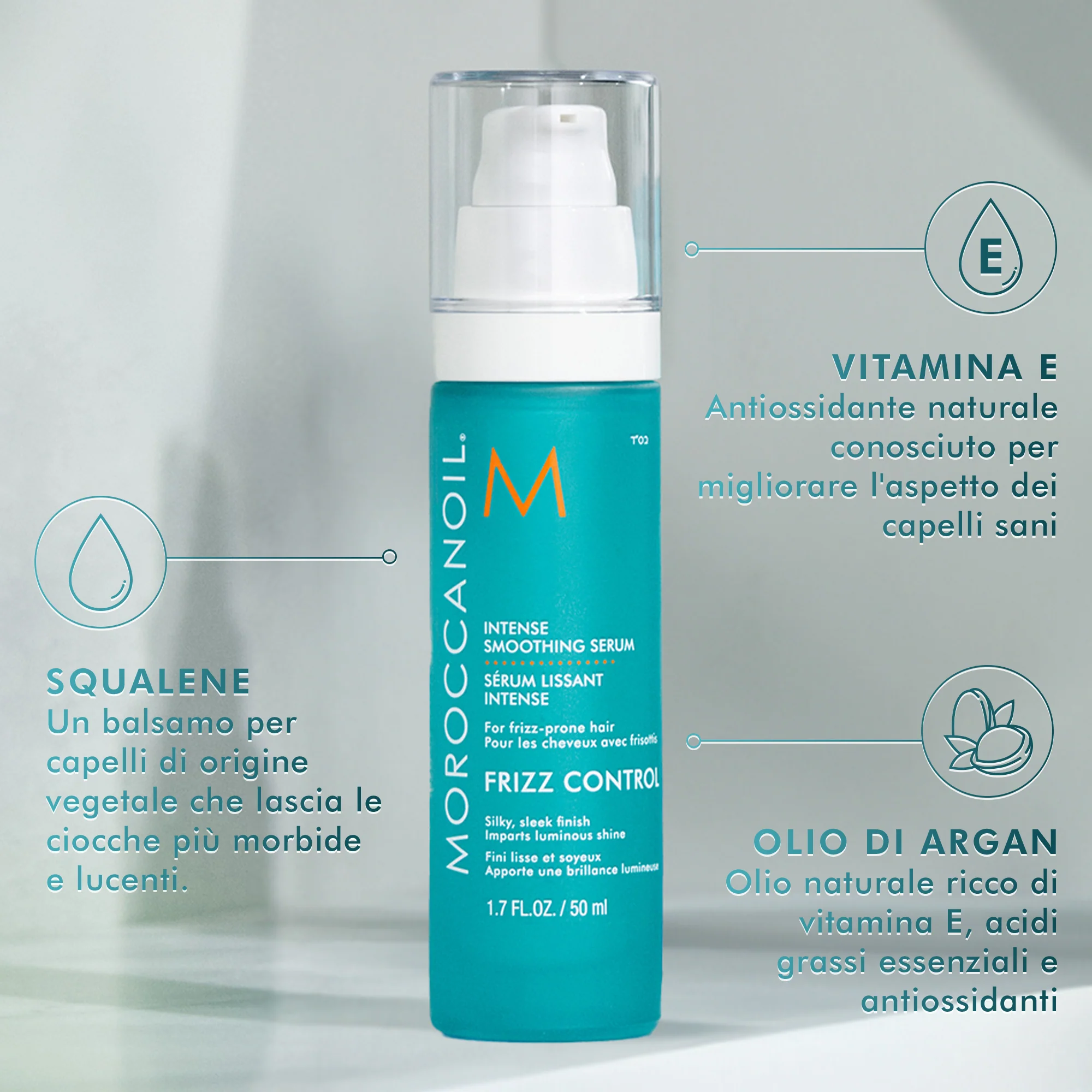 „Frizz Control Intense Smoothing Serum“ – plaukų formavimo ir formavimo serumas